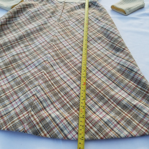 VTG 60's Howard Wolf Plaid Sweater Wool Dress - Picture 10 of 11